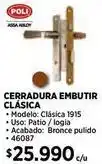 Construmart Poli - cerradura embutir clasica oferta