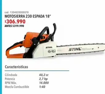 Coopelan Motosierra 230 espada 18" oferta