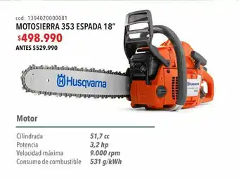 Coopelan Motosierra 353 espada 18" oferta