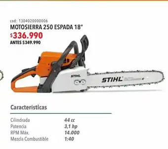 Coopelan Motosierra 250 espada 18” oferta