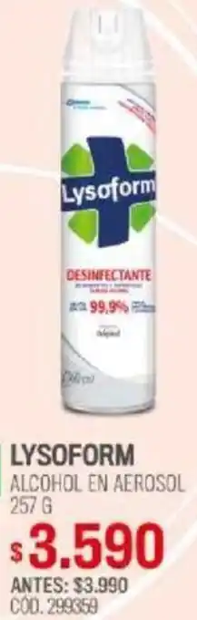 Cruz Verde LYSOFORM ALCOHOL EN AEROSOL 257G oferta