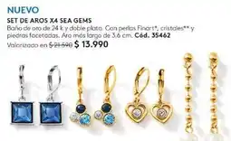 Ésika Set de aros x4 sea gems oferta