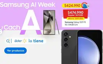Lider Samsung - galaxy s23 fe 5g 128gb gris oferta