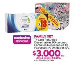 Maicao Family set - tripack panuelos desechables oferta