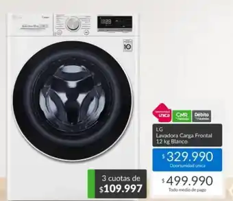 Constructor Sodimac Lg - lavadora carga frontal 12 kg blanco oferta