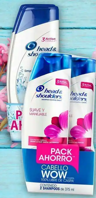 Tottus Pack shampoo anticaspa variedades limpieza renovadora, carbón activo o suave y manejable head & shoulders oferta