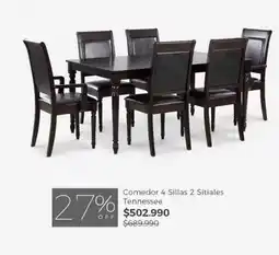 CIC Comedor 4 sillas 2 sitiales tennessee oferta
