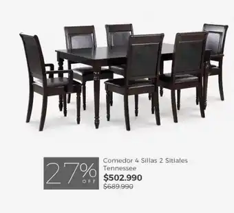CIC Comedor 4 sillas 2 sitiales tennessee oferta