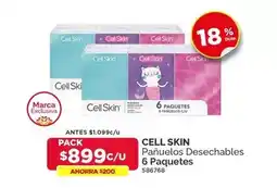 Cell skin - panuelos desechables 6 paquetes