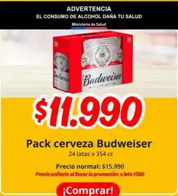 Unimarc Budweiser - pack cerveza oferta