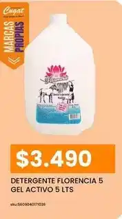 Cugat Cugat - detergente florencia 5 gel activo 5 lts oferta
