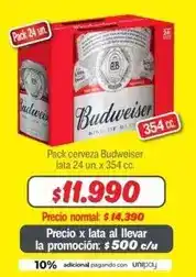 Fabrics Budweiser - pack cerveza lata oferta