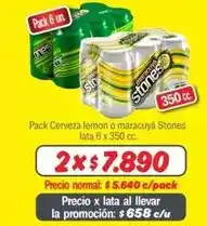 Pack cerveza lemon o maracuya stones
