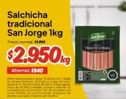 Unimarc San jorge - salchicha tradicional oferta