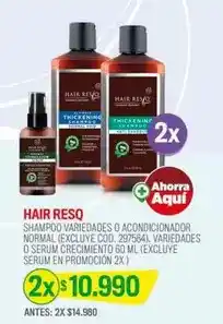 Cruz Verde Hair reso - shampoo variedades o acondicionador normal oferta