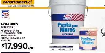 Construmart Sipa - pasta muro interior oferta