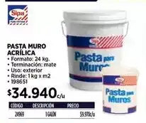 Construmart Sipa - pasta muro acrílica oferta
