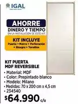 Construmart Igal - kit puerta mdf reversible oferta