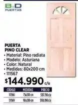 Construmart Asturiana - bvd - puerta pino clear oferta