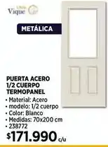 Construmart Puerta acero 1/2 cuerpo termopanel oferta