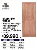 Construmart Oregón - puerta pino nudosa oferta