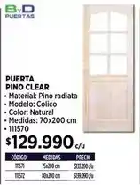 Construmart Clear - bd - puerta pino oferta