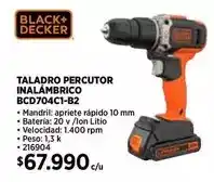 Construmart Black & decker - taladro percutor inalámbrico bcd704c1-b2 oferta