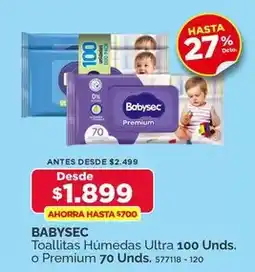 Preunic Babysec - toallitas humedas ultra 100 unds. o premium 70 unds oferta