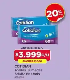 Preunic Cotidian - toallas humedas adulto 60 unds oferta