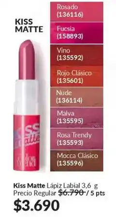 Avon Malva - kiss matte lápiz labial oferta