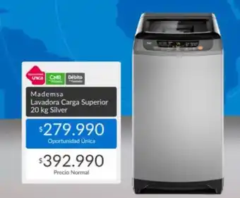 Constructor Sodimac Mademsa - optimum d'oreal - madersa lavadora carga superior 20 kg silver oferta