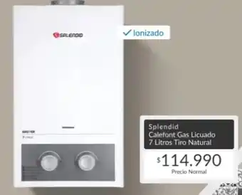 Constructor Sodimac Splendid - calefont gas licuado 7 litros tiro natural oferta