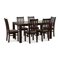 Abcdin Juego de Comedor CIC Ñuble 6 Sillas Chocolate oferta