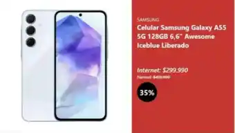 La Polar Samsung - celular galaxy a55 5g 128gb 6.6 awesome iceblue liberado oferta