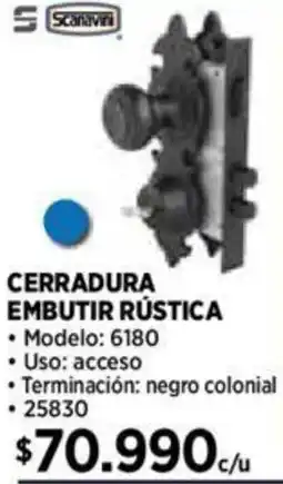 Construmart CERRADURA EMBUTIR RÚSTICA oferta