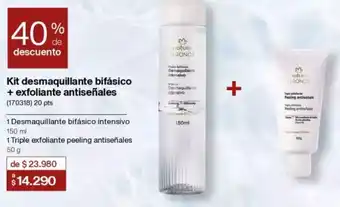 Natura Kit desmaquillante bifásico + exfoliante antiseñales oferta