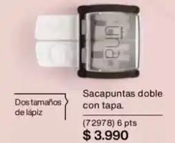 Sacapuntas doble con tapa.