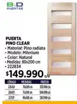 Construmart Clear - bxd puertas - pureta pino clear oferta