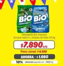Fabrics Bio - unipay - detergente frescura bosque nativo o campos de hielo oferta