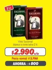 Mayorista 10 Tocornal - vino blanco o tinto tetra oferta