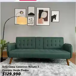 Abcdin Sofa cama casanova renata 3 cuerpos verde piedra oferta
