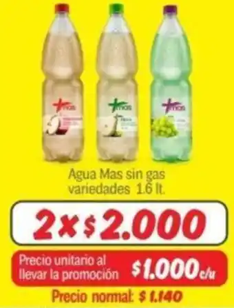 Mayorista 10 Agua Mas sin gas variedades oferta