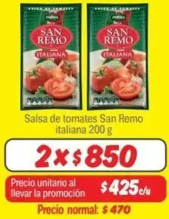 Mayorista 10 Salsa de tomates San Remo italiana oferta