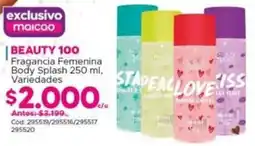 Maicao BEAUTY 100 Fragancia Femenina Body Splash Variedades oferta