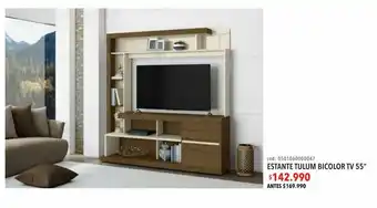Coopelan Estante tulum bicolor tv 55” oferta