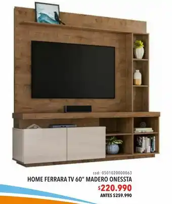 Coopelan Home ferrara tv 60” madero onessta oferta