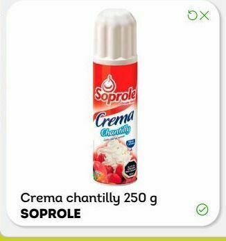 Tottus Crema chantilly 250 g soprole oferta