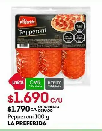 Tottus Pepperoni 100 g la preferida oferta