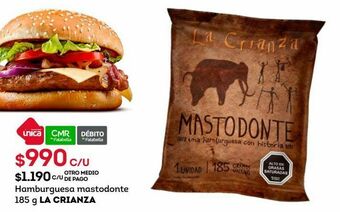 Tottus Hamburguesa mastodonte 185 g la crianza oferta