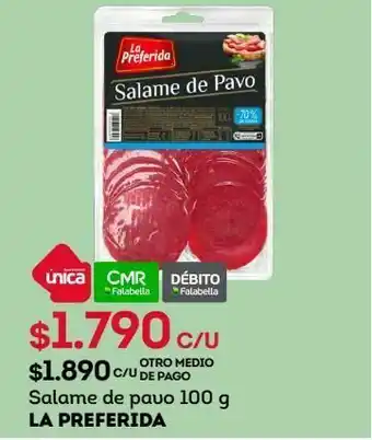 Tottus Salame de pavo 100 g la preferida oferta